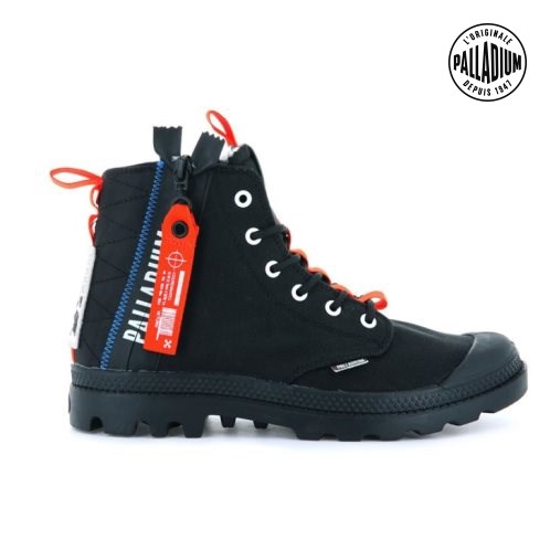 Palladium Pampa Hi Ticket To Earth Women's Boots Black | UK M074-LNV